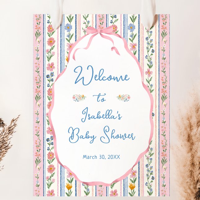 Grandmillennial Floral Baby Shower Welcome  Poster (Skapare uppladdad)