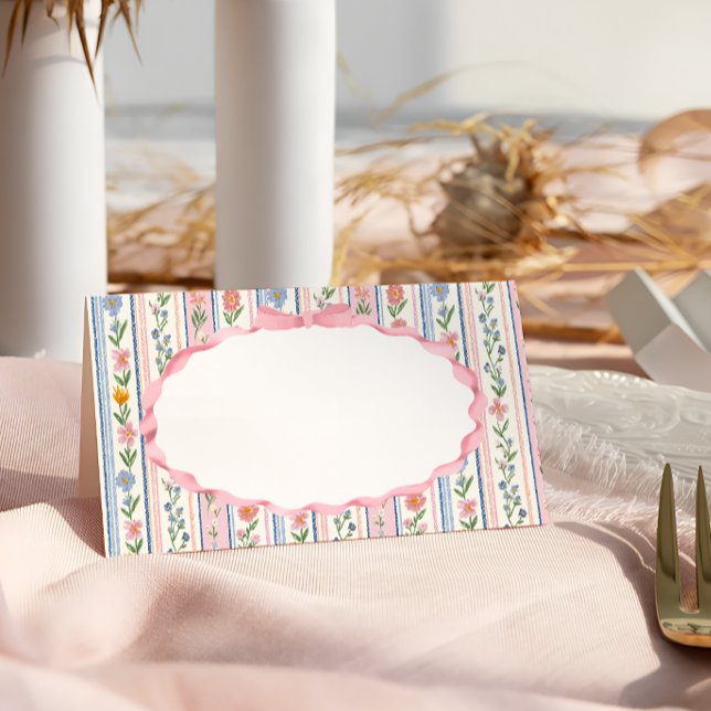 Grandmillennial Floral Place Card Placeringskort (Skapare uppladdad)