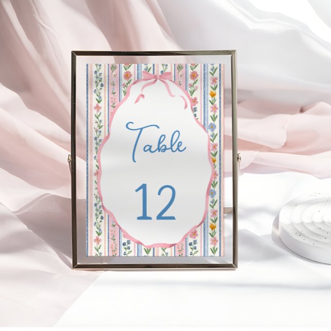 Grandmillennial Floral Vintage Table Number (Skapare uppladdad)