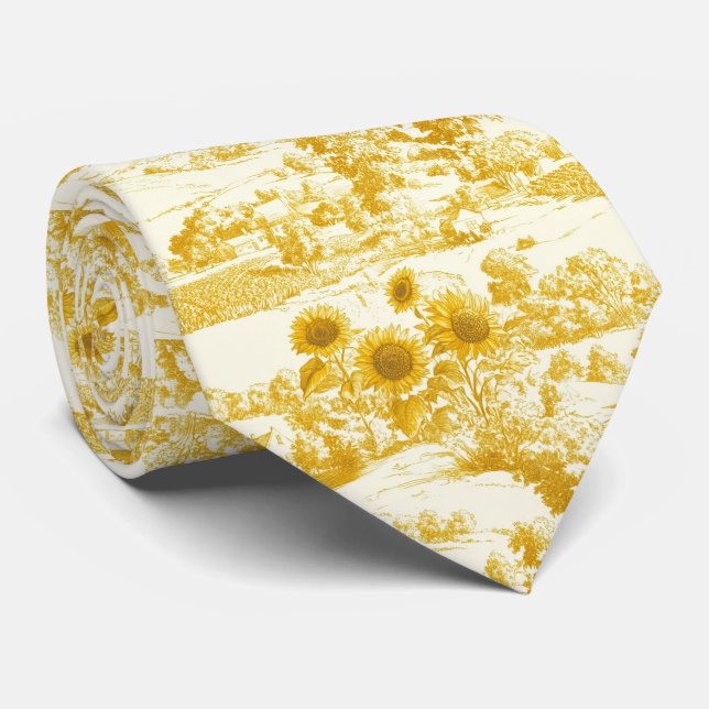 Grandmillennial Guld Solros Toile Mönster Slips (Rullad)