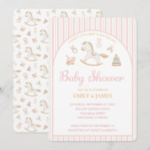 Grandmillennial Gunghäst Babyflicka Shower