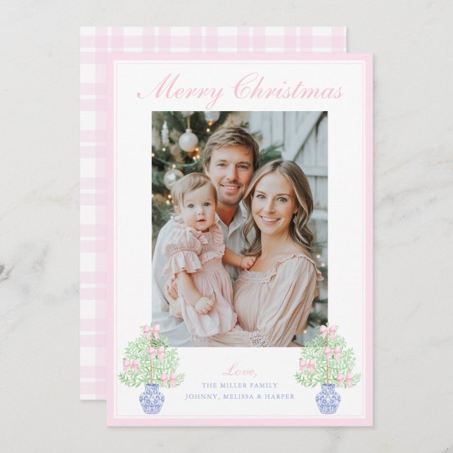 Grandmillennial ingefära julgran julkort (Fram/baksida)