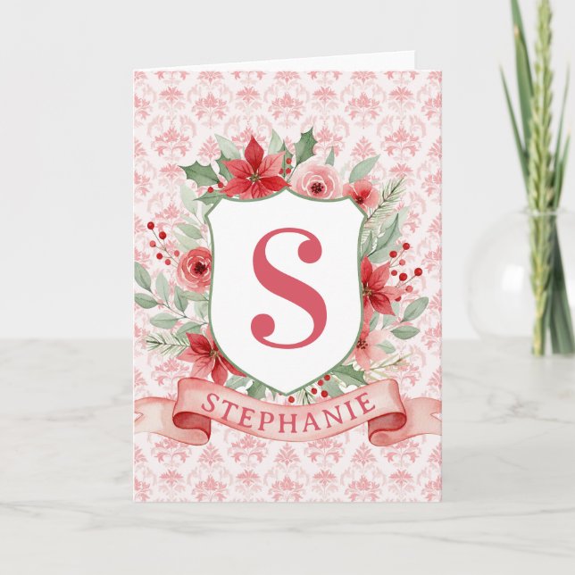 Grandmillennial Jul Crest | Jul Monogram Kort (Framsida)