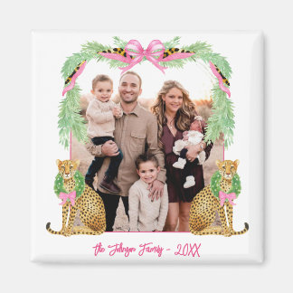 Grandmillennial jul leopard foto magnet