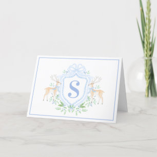 Grandmillennial jul ren toppmonogram helgkort