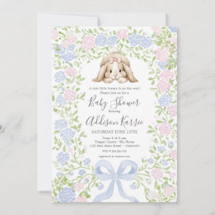 Grandmillennial kanin baby shower inbjudan