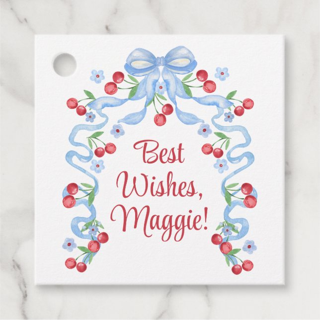 Grandmillennial Körsbågar Vattenfärg Gåvor Etiketter (Framsida)