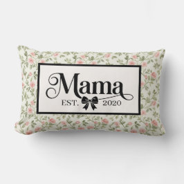 Grandmillennial Kräm Blommig Anpassad Mamma Minnes Lumbarkudde