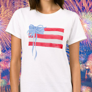 Grandmillennial patriotisk flagga med blå slinga t shirt