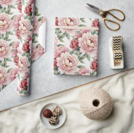Grandmillennial Peonies | Blush Cream Presentpapper