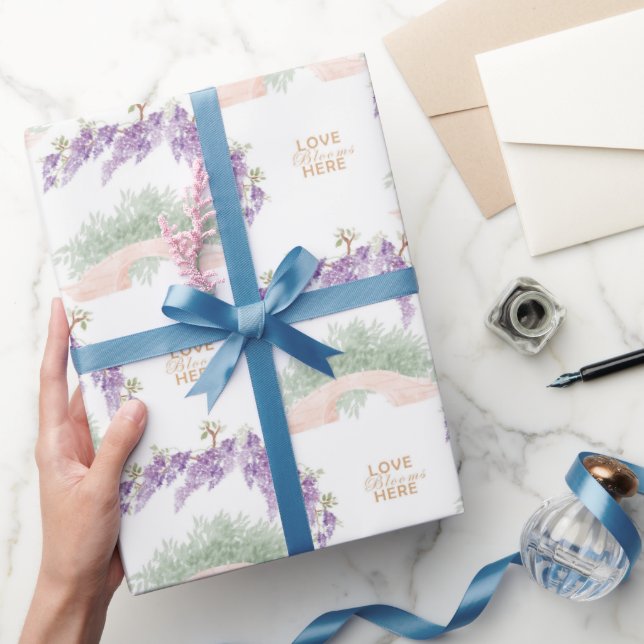 Grandmillennial Wisteria Baby Shower  Presentpapper (Gifting)