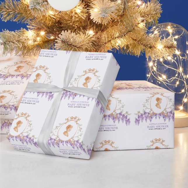 Grandmillennial Wisteria Barnrumsfirande  Presentpapper (Helgdagar)