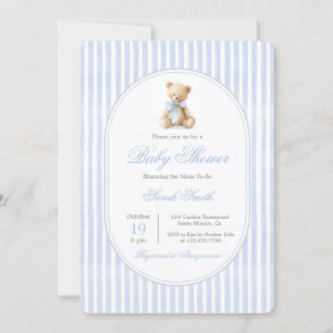 GrandMillennium Bear Baby Shower Boy Inbjudningar
