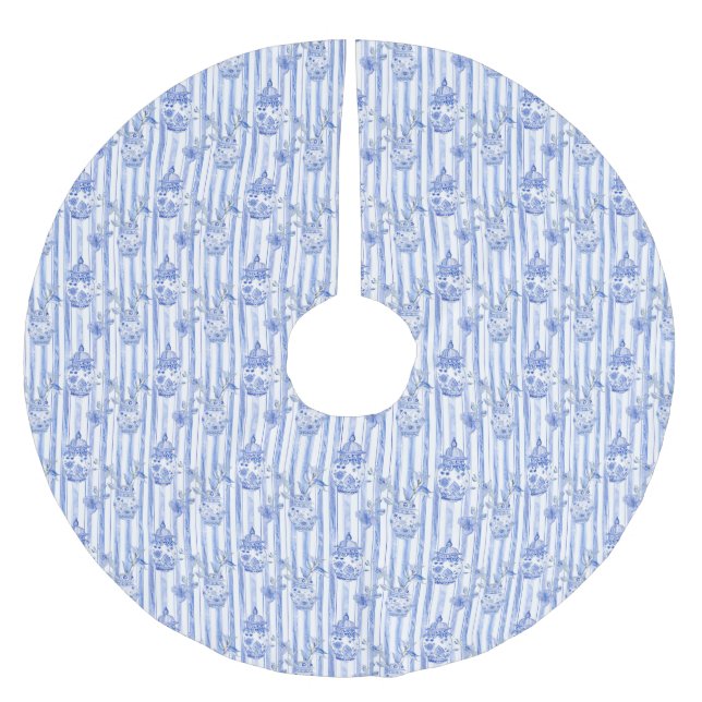 GrandMillennium Blue Chinoiserie Ginger Burk Julgransmatta Borstad Polyester (Framsidan)