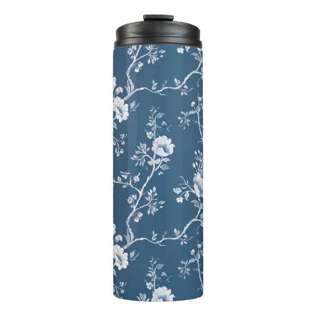 GrandMillennium Blue och Vit ros Tumbler (Framsida)
