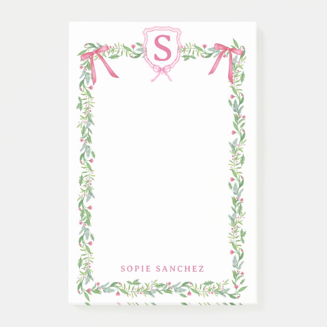 GrandMillennium Evergreen Swag med Monogram Post-it Block (Framsida)