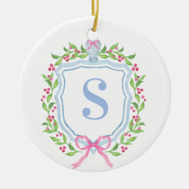 GrandMillennium Ginger Burk Vapensköld Monogram Julgransprydnad Keramik