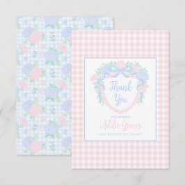 GrandMillennium Watercolor Vapensköld First Birthd Tack Kort