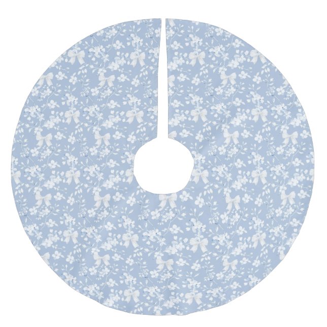 GrandMillennium White Blommigt Chinoiserie Bows Julgransmatta Borstad Polyester (Framsidan)