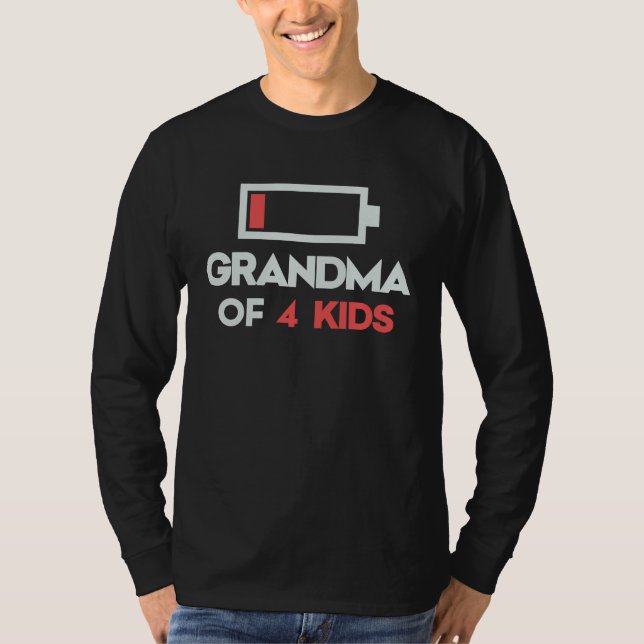 Grandmom  Women  for Gramms Grandma of 4 Kids T Shirt (Framsida)