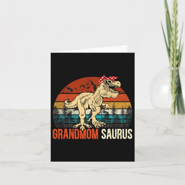 Grandmomsaurus T Rex Dinosaur Farmor Saurus Match Kort (Framsida)