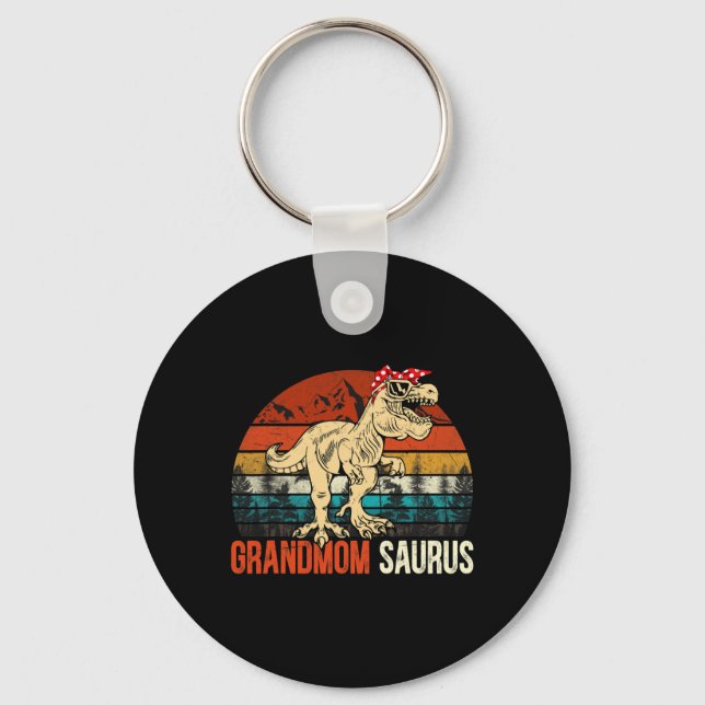 Grandmomsaurus T Rex Dinosaur Farmor Saurus Match Nyckelring (Framsida)