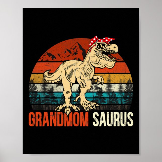Grandmomsaurus T Rex Dinosaur Farmor Saurus Match Poster (Framsidan)