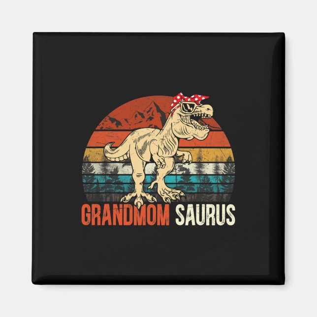 Grandmomsaurus T Rex Dinosaur Grandmom Saurus Matc Magnet (Framsidan)