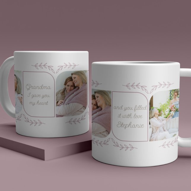Grandmor 3 Lodrät Photo Loving Ord Feminine Kaffemugg (Skapare uppladdad)