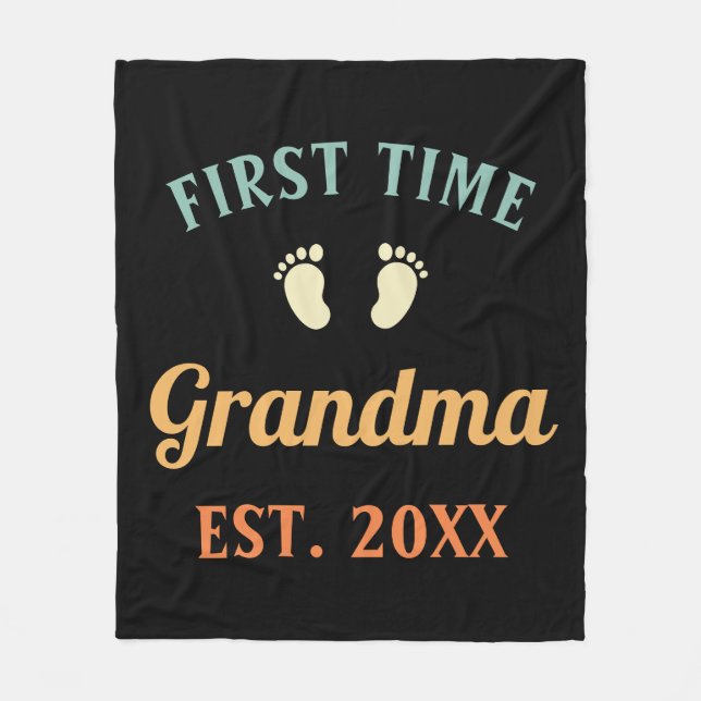 Grandmor Abuela Nonna Grammy First Time Grandma Fleecefilt (Framsidan)