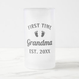 Grandmor Abuela Nonna Grammy First Time Grandma Frostat Ölglas