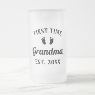 Grandmor Abuela Nonna Grammy First Time Grandma Frostat Ölglas