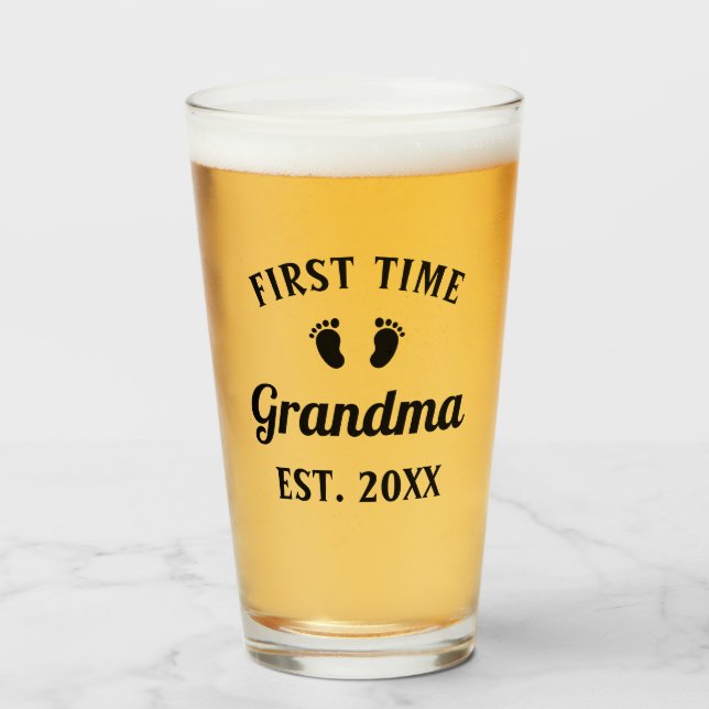 Grandmor Abuela Nonna Grammy First Time Grandma Glaskopp (Framsida fylld)