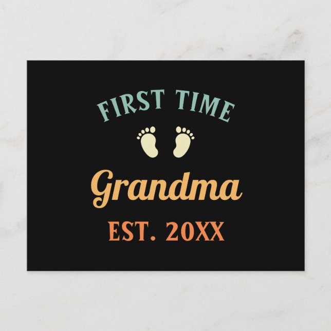 Grandmor Abuela Nonna Grammy First Time Grandma Vykort (Framsida)
