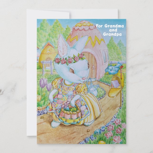 Grandmor and Grandads Personlig Påsk Card Tack Kort (Framsida)
