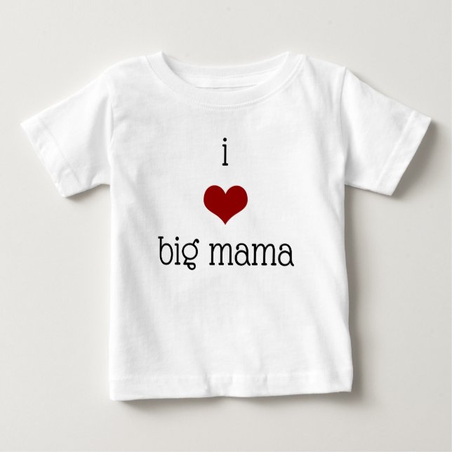 Grandmor Kärlek Big Mamma Grandma Red Heart T Shirt (Framsida)