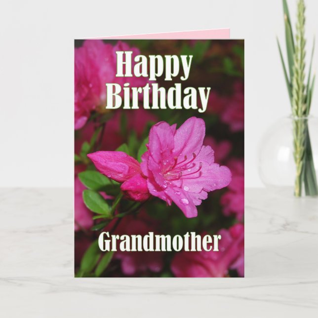 Grandmor Rosa Azalea Grattis på födelsedagen Kort (Framsida)