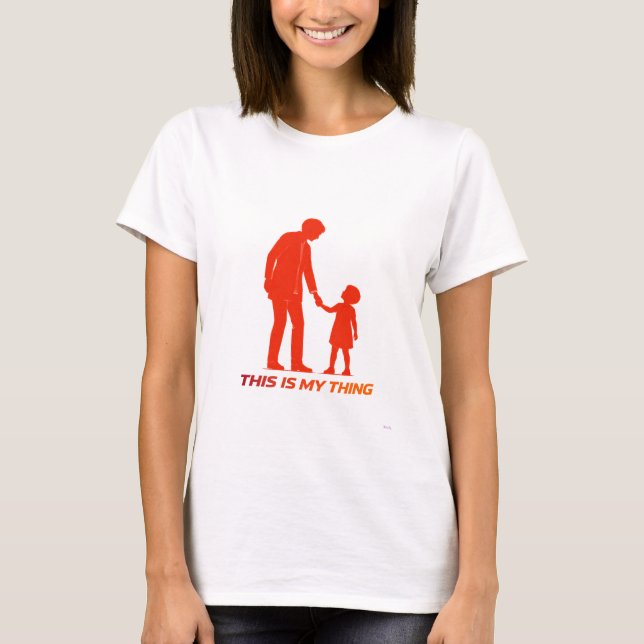 Grandmother and Granddaughter Silhouette Lifestyle T Shirt (Framsida)