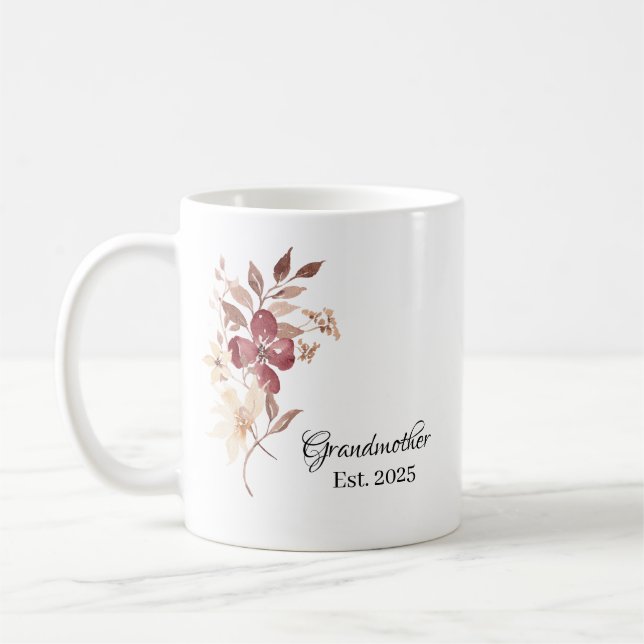 Grandmother Est. Year – Family Milestone Kaffemugg (Vänster)