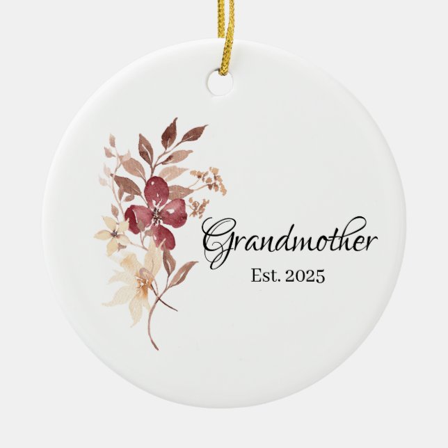 Grandmother Est. Year  Julgransprydnad Keramik (Framsidan)