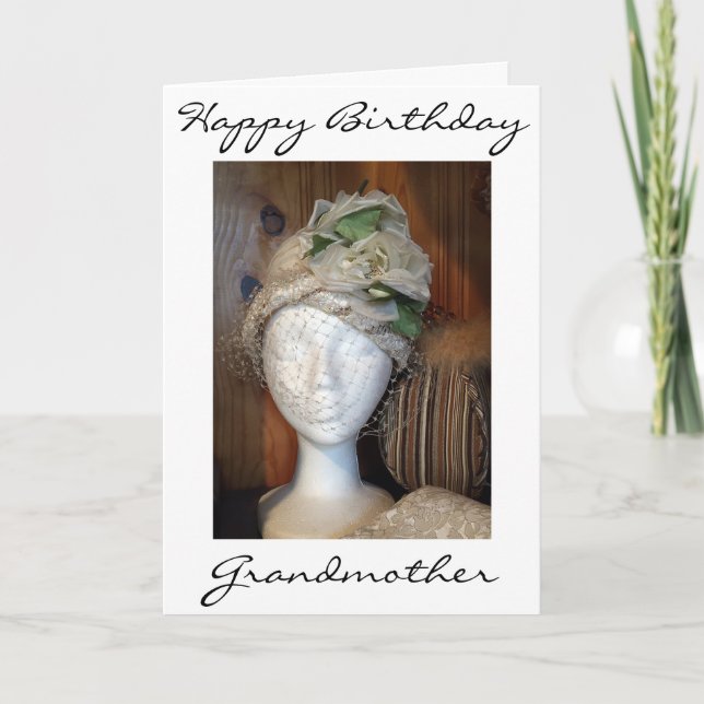 "GRANDMOTHER" OCH EN MYCKET LOVELY DAM = BIRTHDAY KORT (Framsida)
