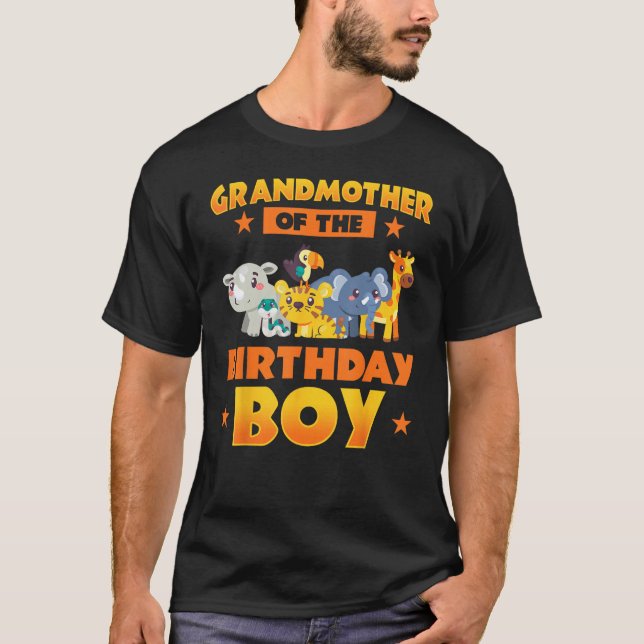 Grandmother Of The Birthday Boy Zoo Safari Bday Pa T Shirt (Framsida)