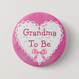 Grandms to be Blommigt Shabby Baby Shower Button Knapp