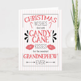 Grandnephew Candy cane Kisses jul Önskemål Helgkort