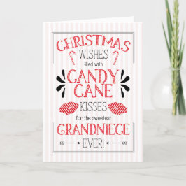 Grandniece Candy cane Kisses jul Önskemål Helgkort
