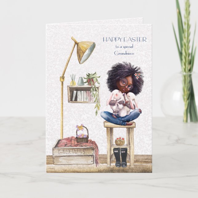 Grandniece Påsk African Girl Kort (Framsida)
