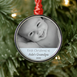 Grandpa 1:a juldagen Personlig Namn Year Photo Julgransprydnad Metall