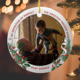 Grandpa 1:a julen Classic Silver Plant Ram Julgransprydnad Keramik