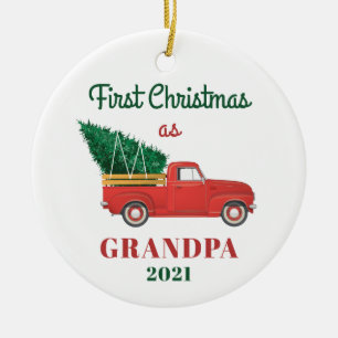 Grandpa 1:a Julens Helgdag-familjens Anpassningsba Julgransprydnad Keramik