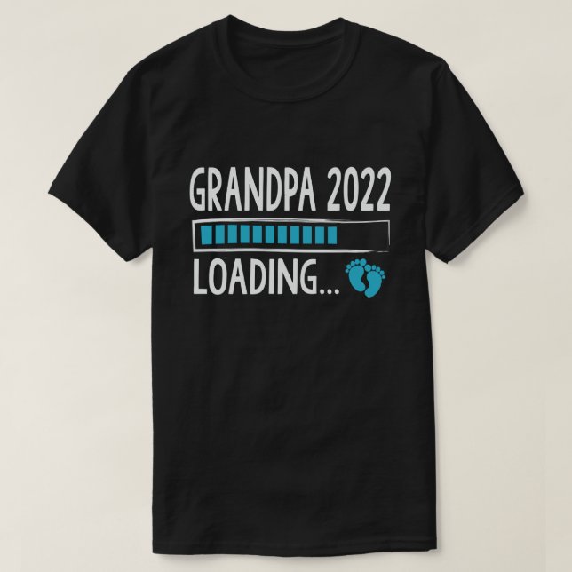 Grandpa 2022 Loading Funny Gravid Notification T Shirt (Design framsida)